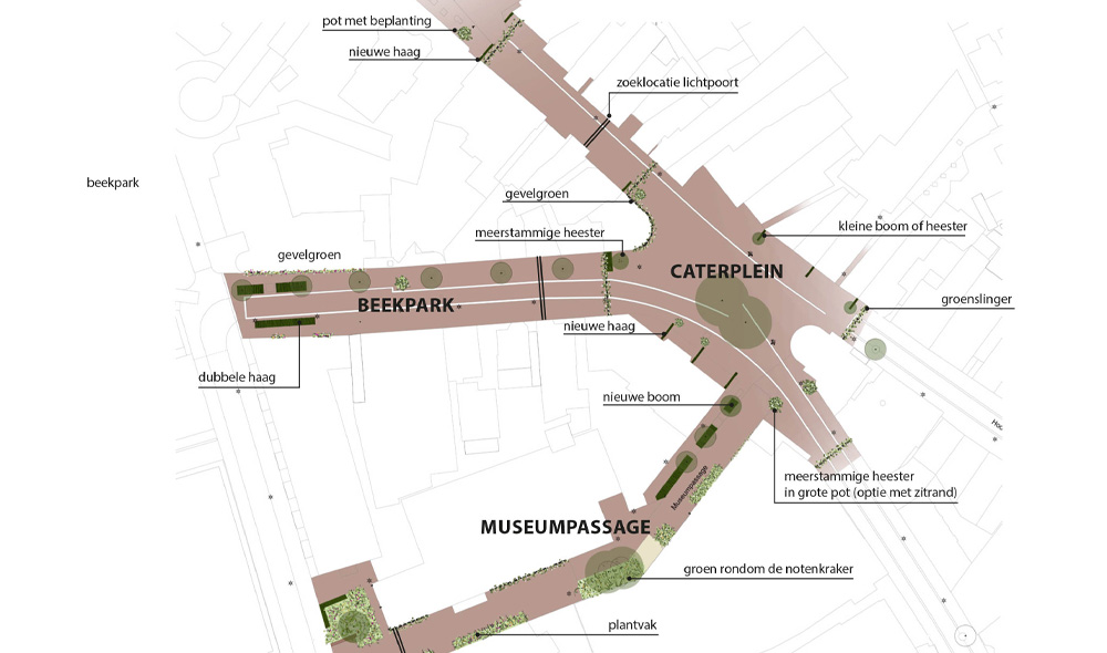 Plankaart Vergroening omgeving Caterplein.
